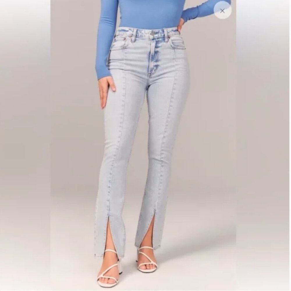 Abercrombie & Fitch The Skinny High Rise Light‎ Wash Curve Love Size 32|14R